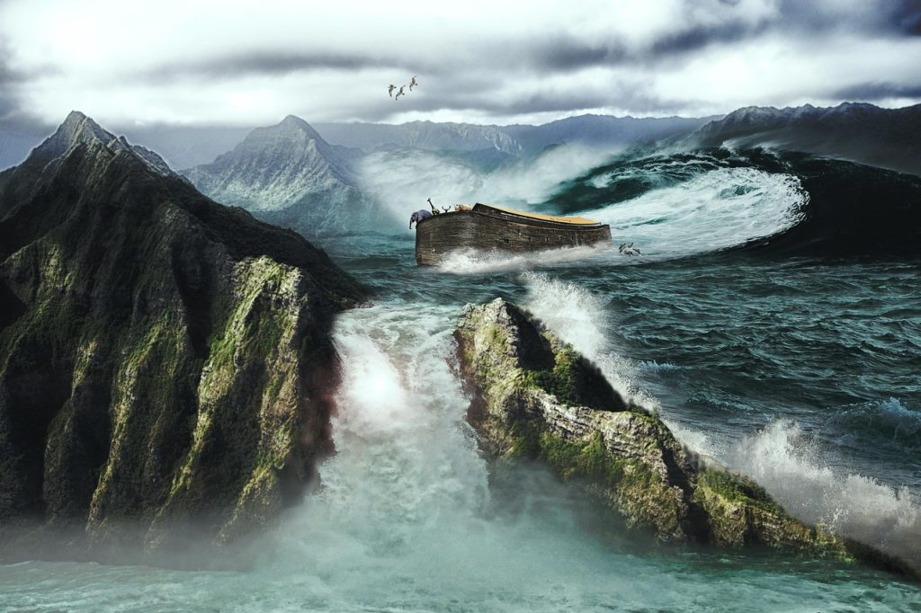 noahs ark, ship, animals, art, nature, flood, wood, christianity, boat, deluge, composing, image editing